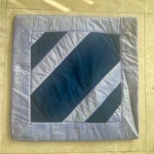 Purple And Blue Design Silk Euro Sham With Zipper On Back NEW